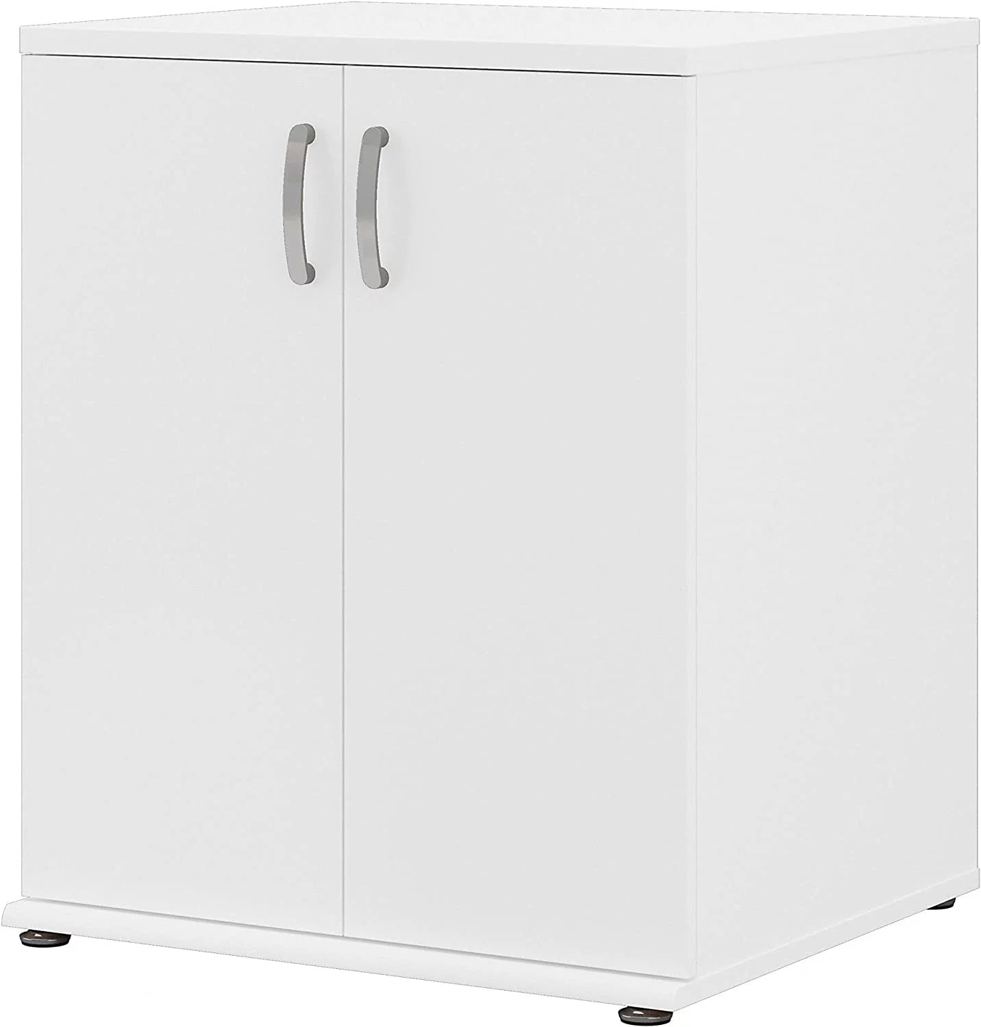 White Engineered Wood Laundry Room Cabinet with Doors V921