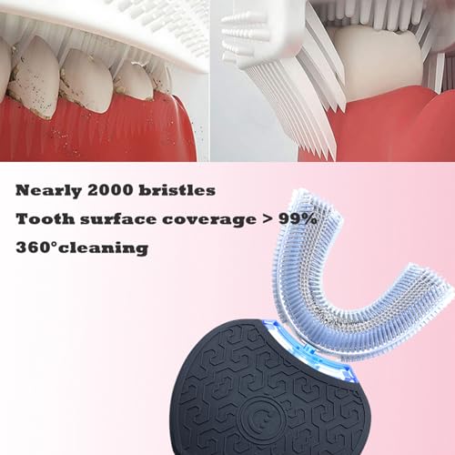 Black Ultrasonic U-Shaped Toothbrush X252860