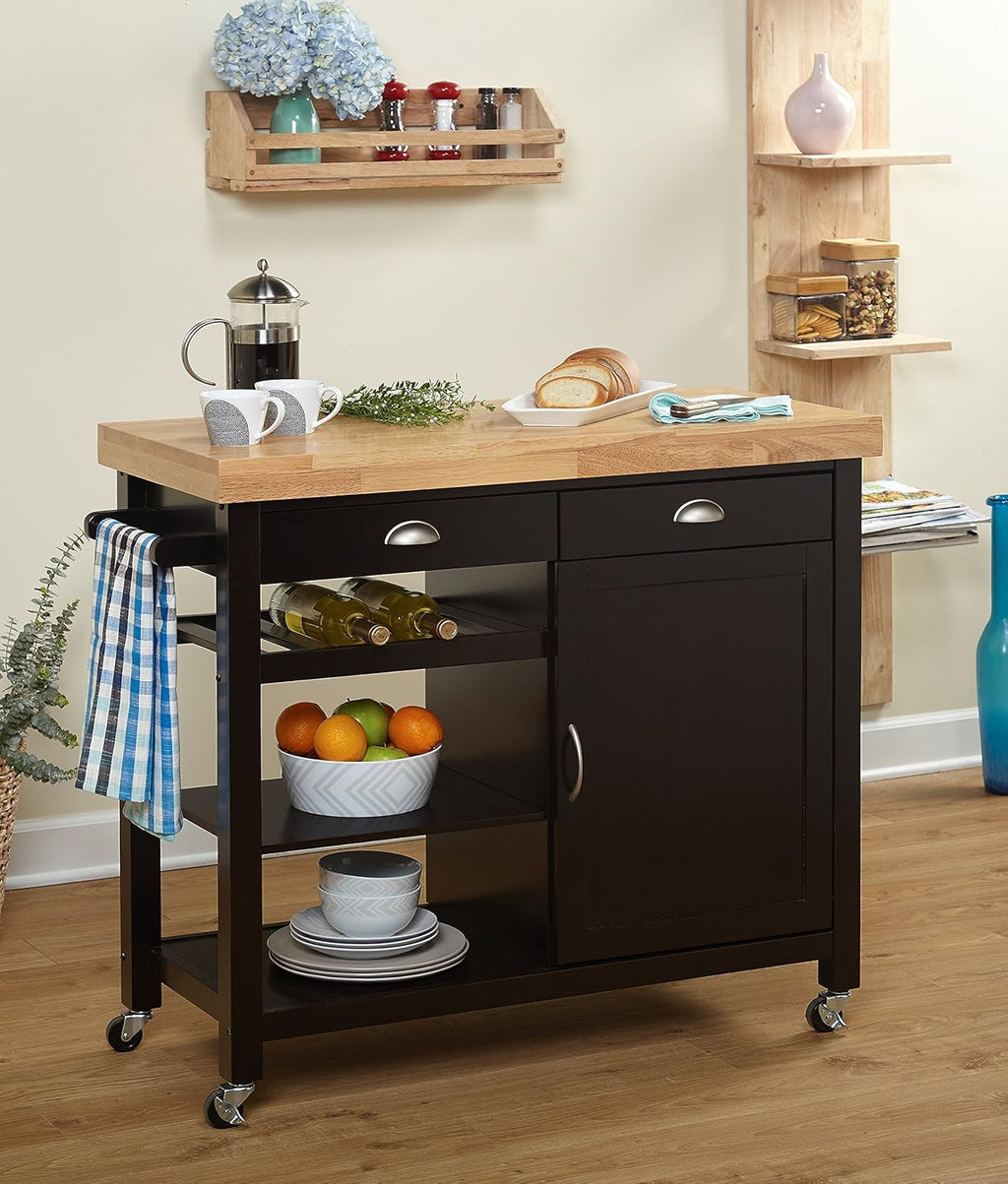 Wenge/Natural Storage Kitchen Cart D617234