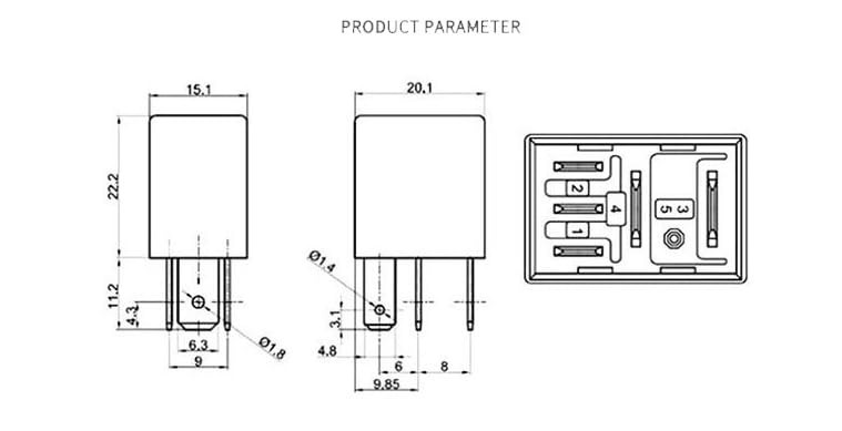 2 PCS 5-pin Relay, 12V/24V 30A Automotive Relay L86650