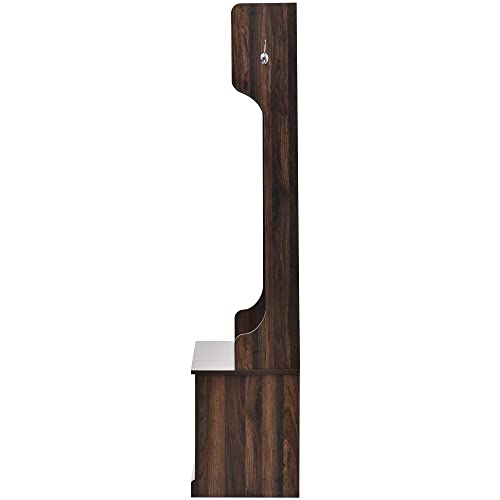 White Hall Tree with Storage Bench and 6 Hooks Z912