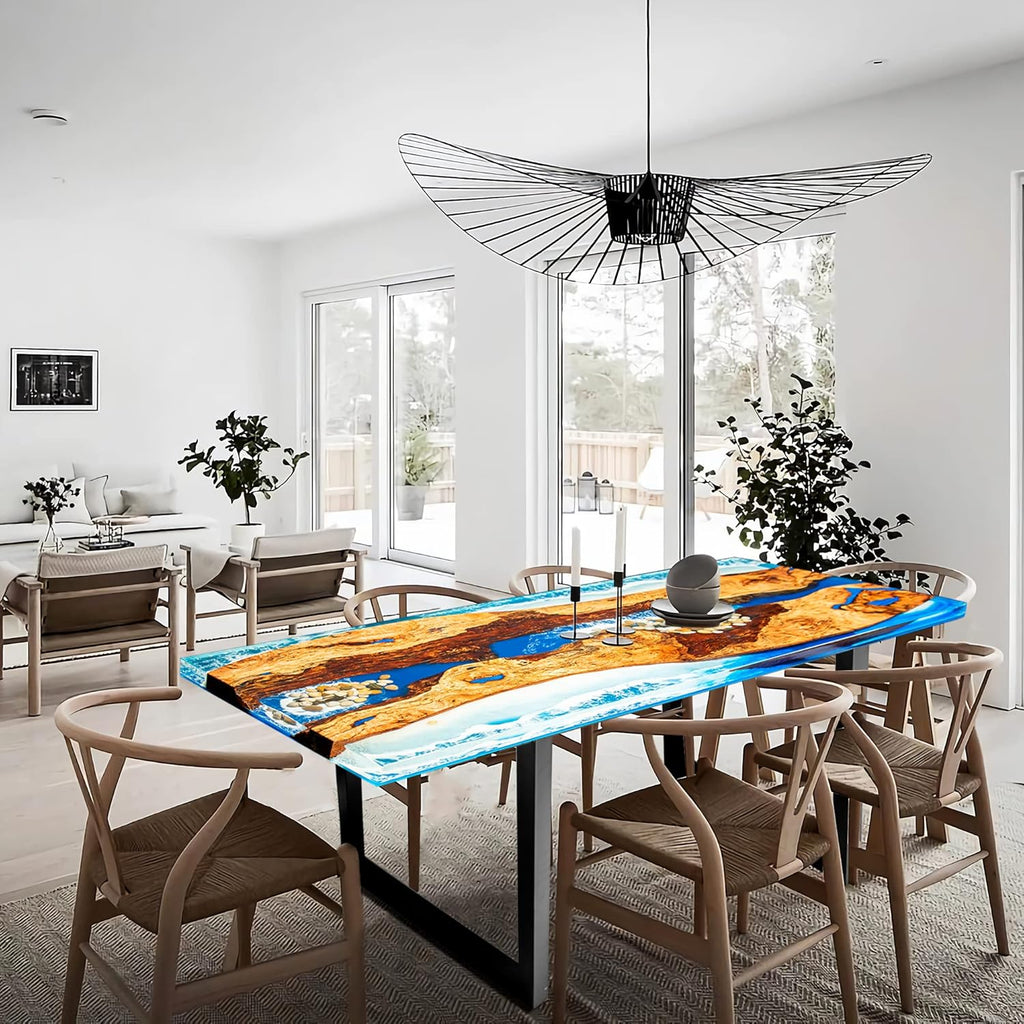 Blue Resin Wood River Dining Table J18194