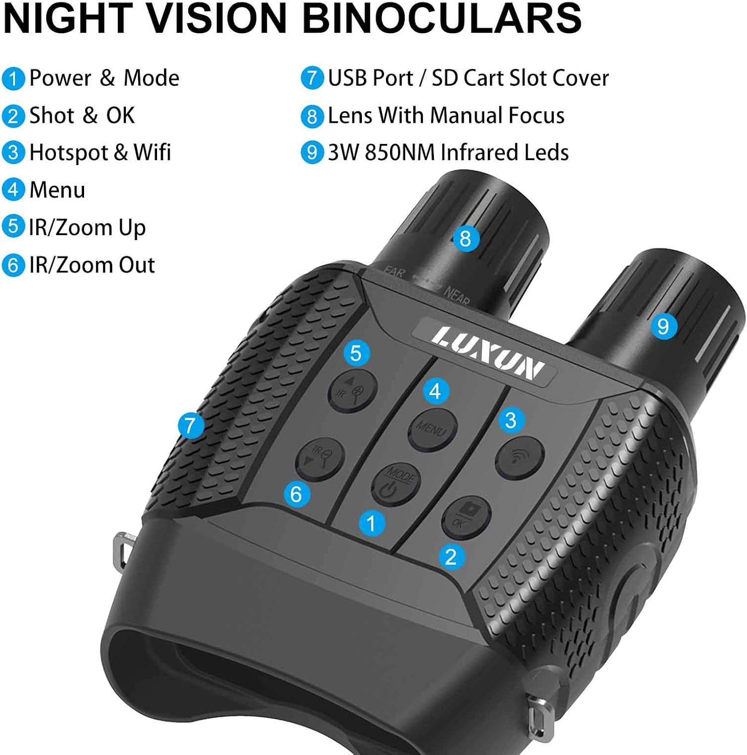 Digital Night Vision Goggles Infrared Binoculars with Camera Video Z325