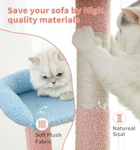 Dark Grey 54in Multi-Level Cat Tree with 2 Condo and Scratching Posts I172