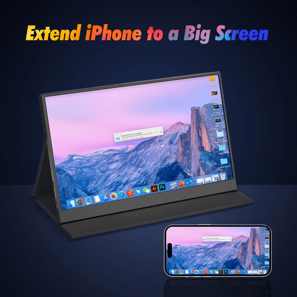 15.6'' FHD 1080P USB-C HDMI IPS Portable Monitor with Smart Cover/Stand E1534