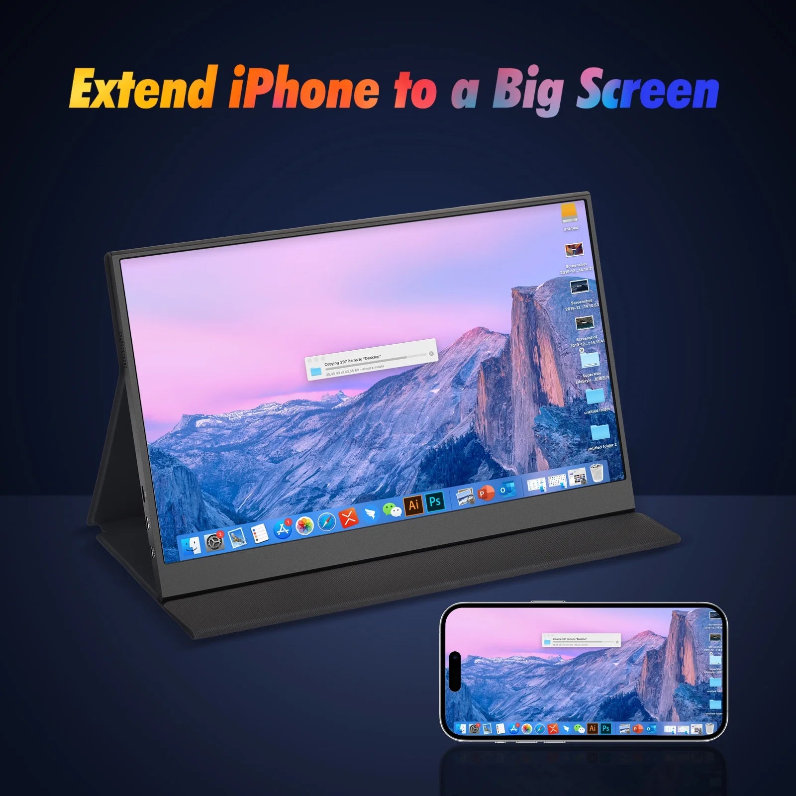 15.6'' FHD 1080P USB-C HDMI IPS Portable Monitor with Smart Cover/Stand E1534