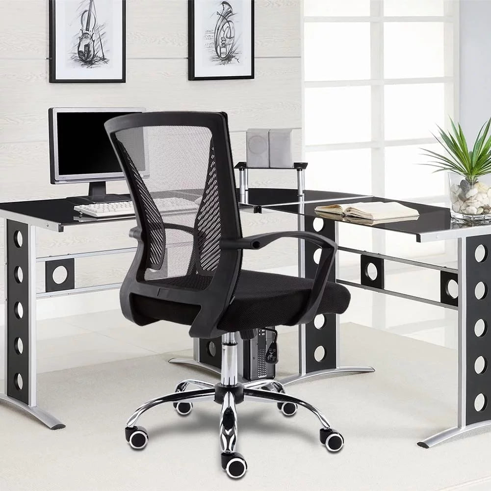 White Orange Mesh Back Desk Chair H752