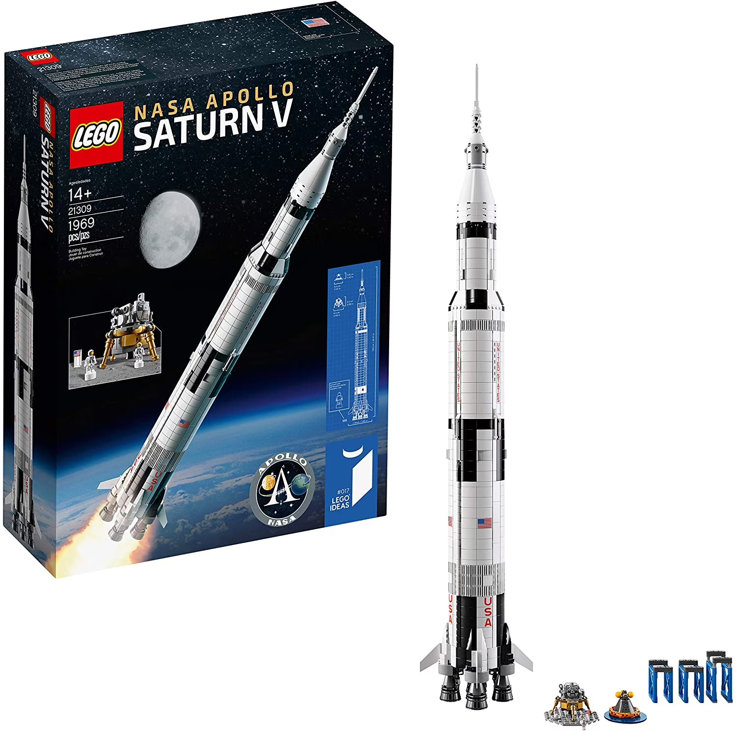 LEGO NASA Apollo Saturn V Outer Space Model Rocket Building Kit (1969 Pieces) M177970