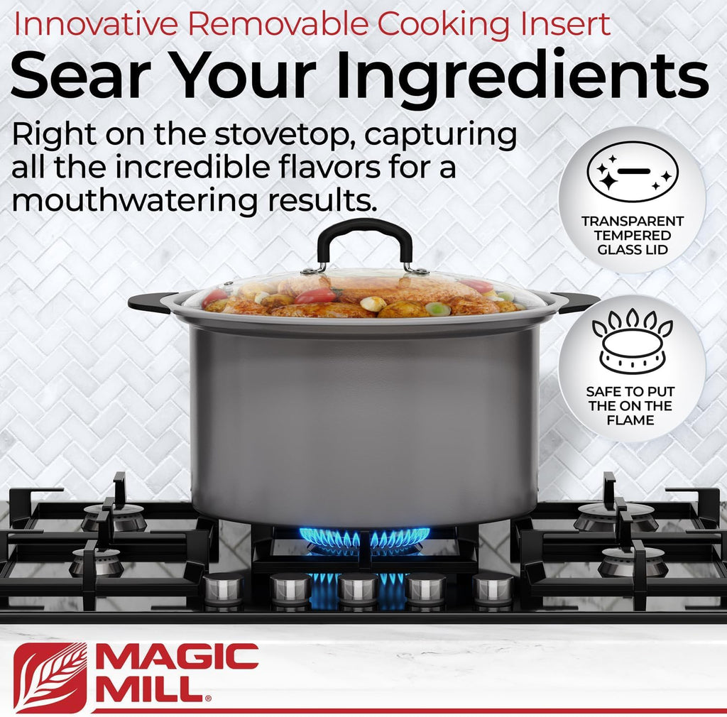 10 Quart Non-Stick Slow Cooker with Tempered Glass Lid F712757