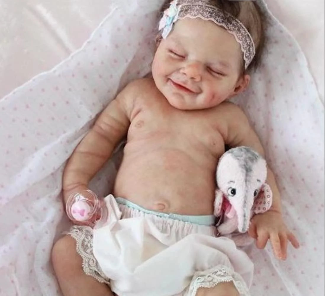 18" Realistic Soft Vinyl Silicone Full Body Sleeping Baby Doll J80958