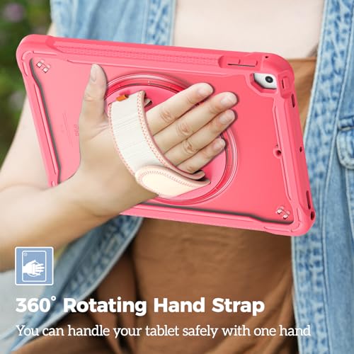 Rugged Case for iPad 9.7 Inch 5th 6th Gen/iPad Air 2 / iPad Pro 9.7, Heavy Duty Shockproof Cover with Hand Strap 360 Degree Rotatable Kickstand - Black R34214