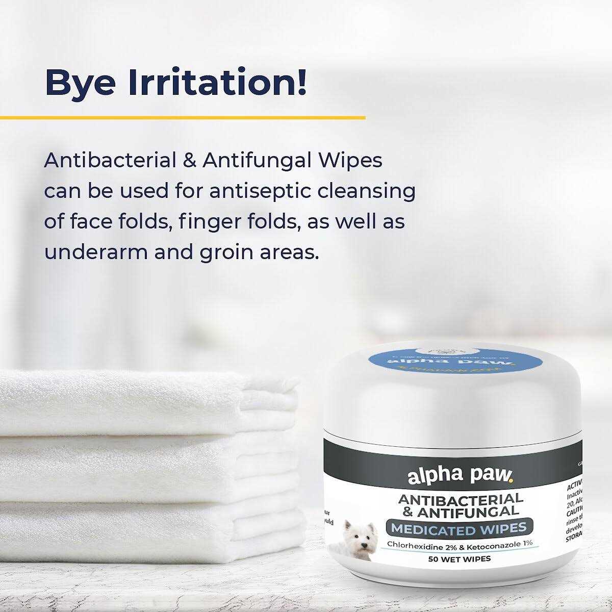 Antibacterial & Antifungal Medicated Wipes T722325