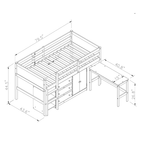 White Full Size Platform Bed with Storage Headboard and 2 Drawers V251096