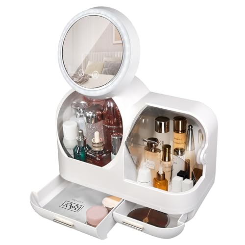 White 15" L×8.5"W×12"H Desktop Makeup Box with Drawers L485722