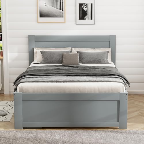 White Full Size Wood Platform Bed with Storage M3363