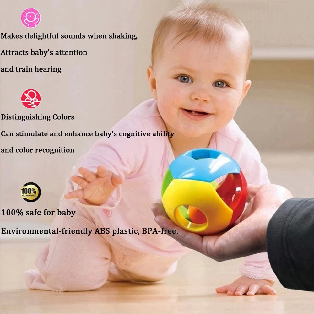 3 Pcs Baby Rattle Ball Toys Colourful Shaking Bell Rolling Balls Newborn Handbells P3167