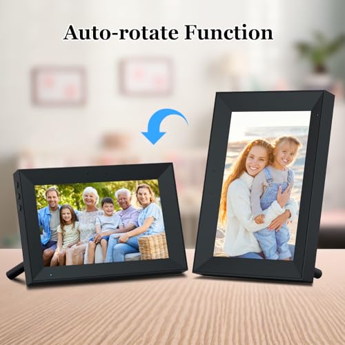 10.1 Inch WiFi IPS HD Touchscreen Digital Picture Frame with Black Wood Frame M947