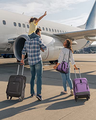 Black Expandable 20 inch Carry on Luggage with Spinner Wheels Z780491