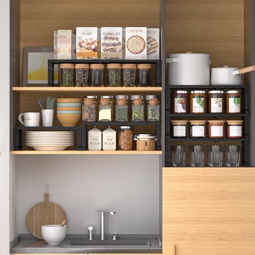 2Packs Black Medium Metal Spice Rack C704