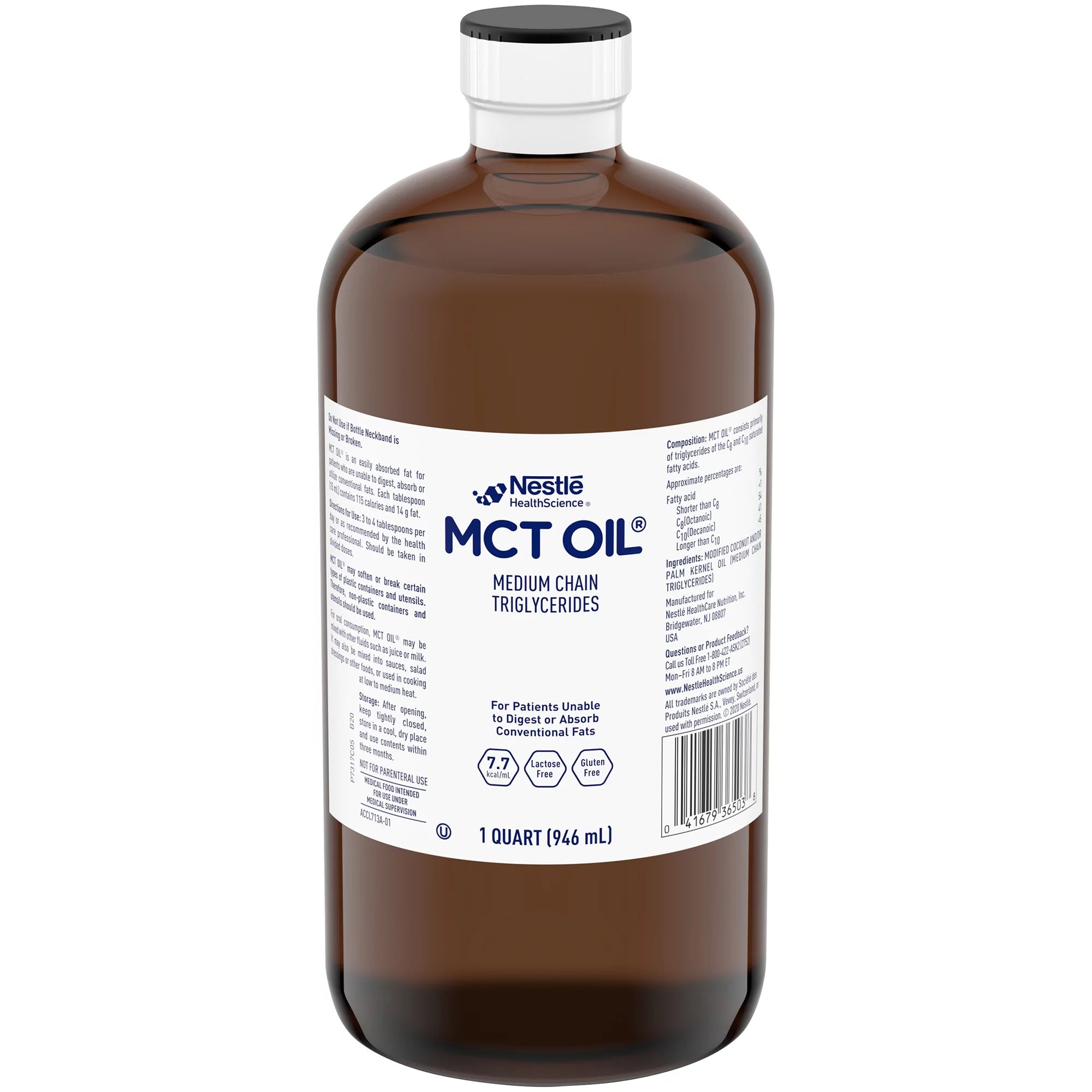 Unflavored MCT Oil Oral Supplement 32 oz Bottle 6 Ct T520088