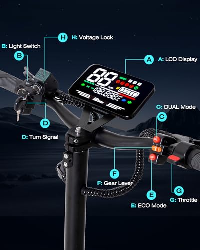 60V 6000W Dual Motor 11'' Tubeless Off-Road Foldable Electric Scooter B17430