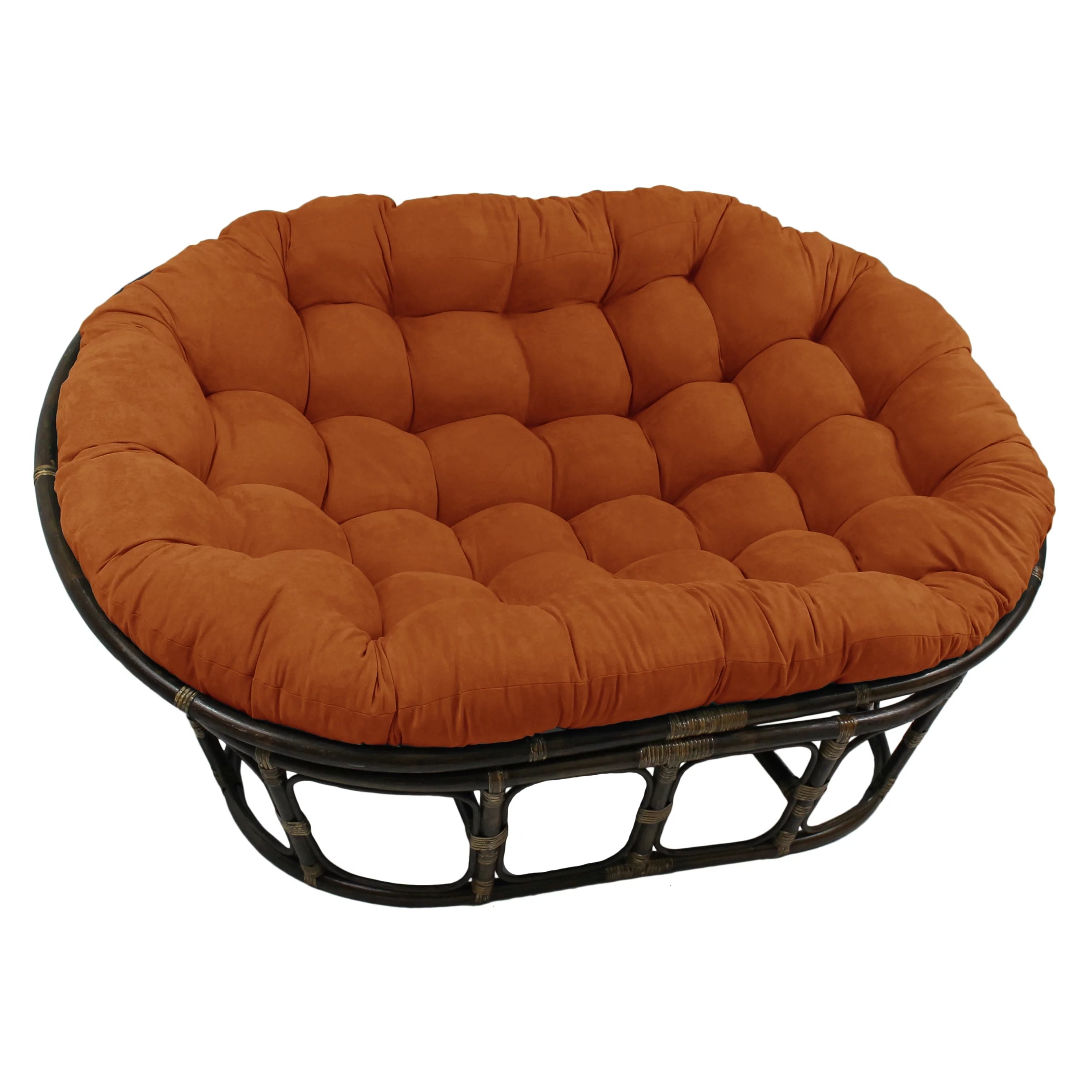 Oversize Double Papasan Chair Micro Suede Cushion Green R862