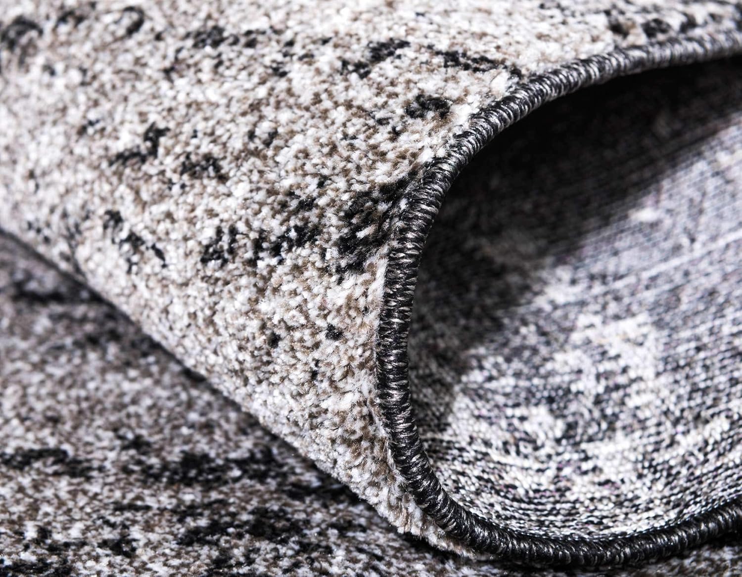 Dark Gray / Ivory 6' 1" x 9' Rectangle Area Rug R465799