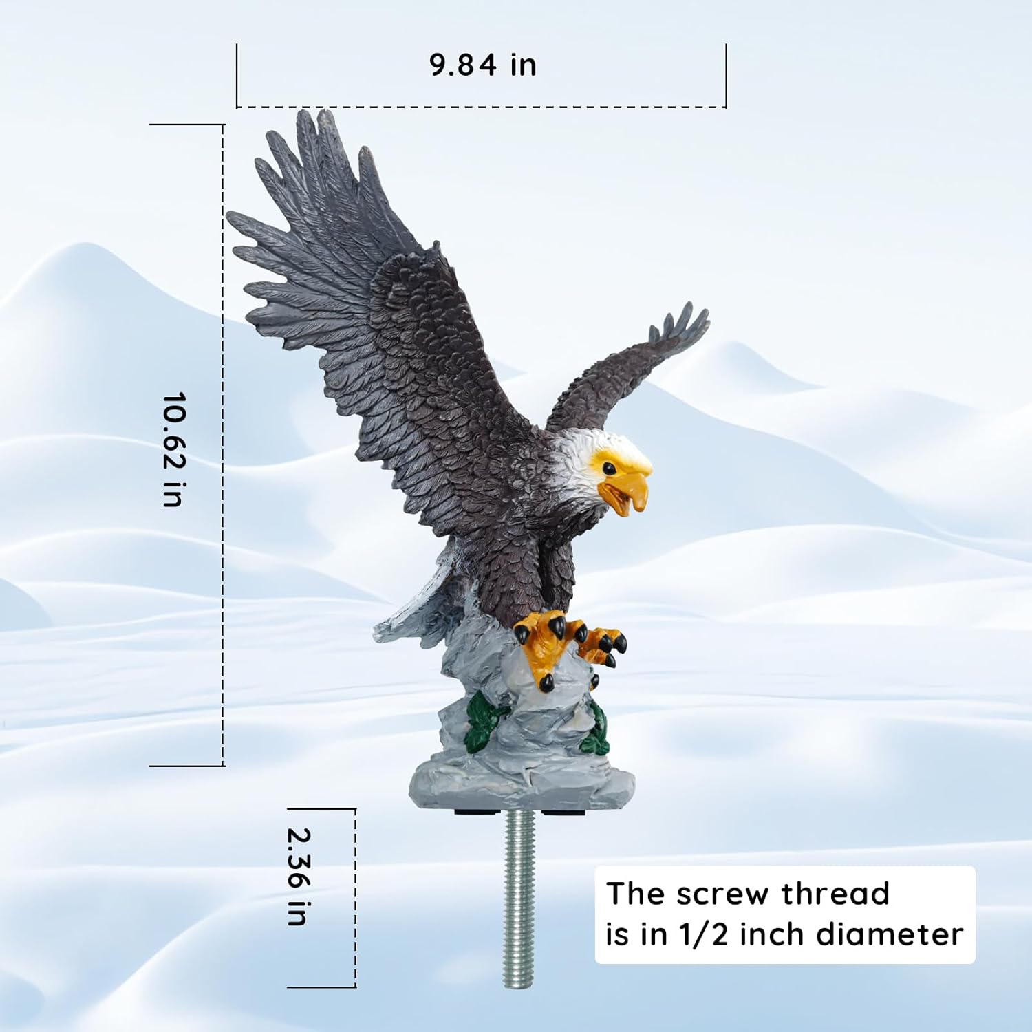 10.62 Inch Eagle Flagpole Topper H441540