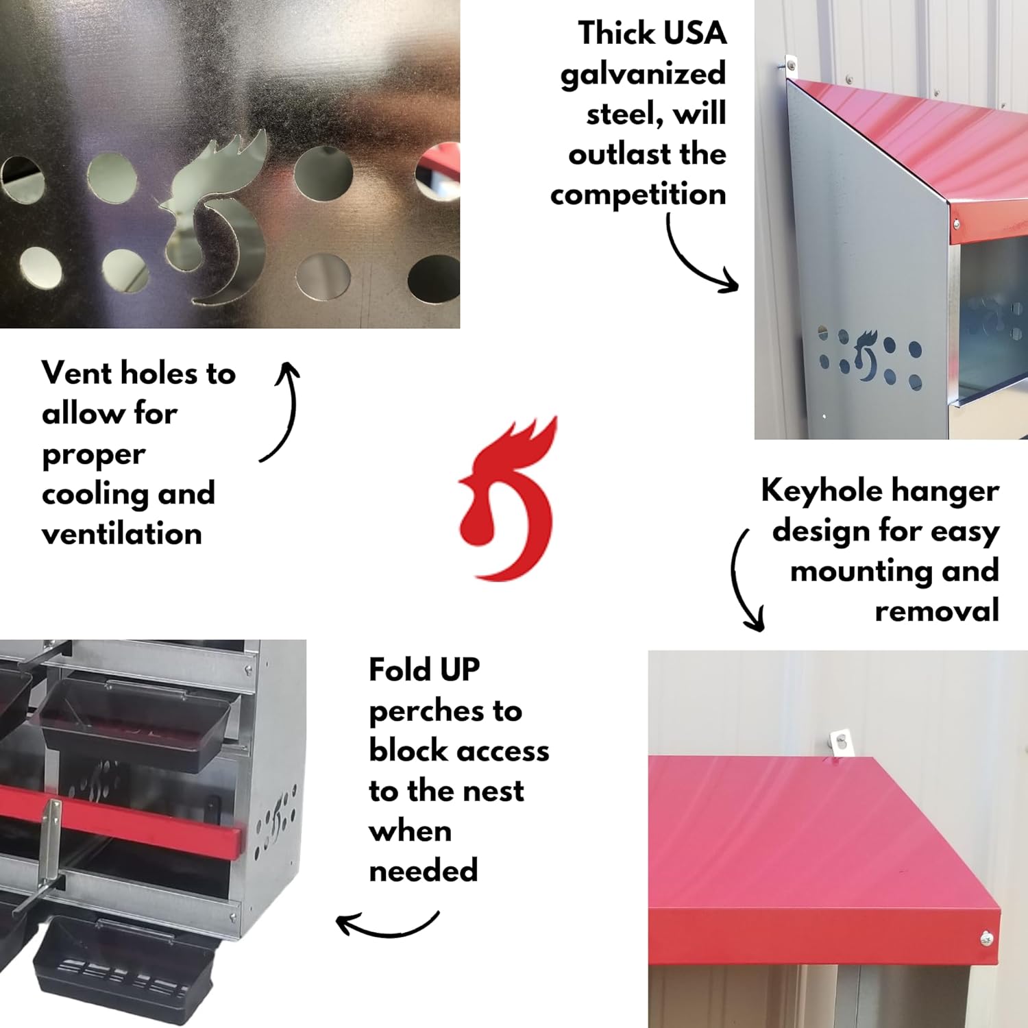 8 Hole Metal Poultry Nest Box for Chickens Y15543