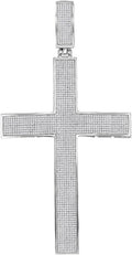 10k White Gold Diamond Cross Charm Pendant J282546