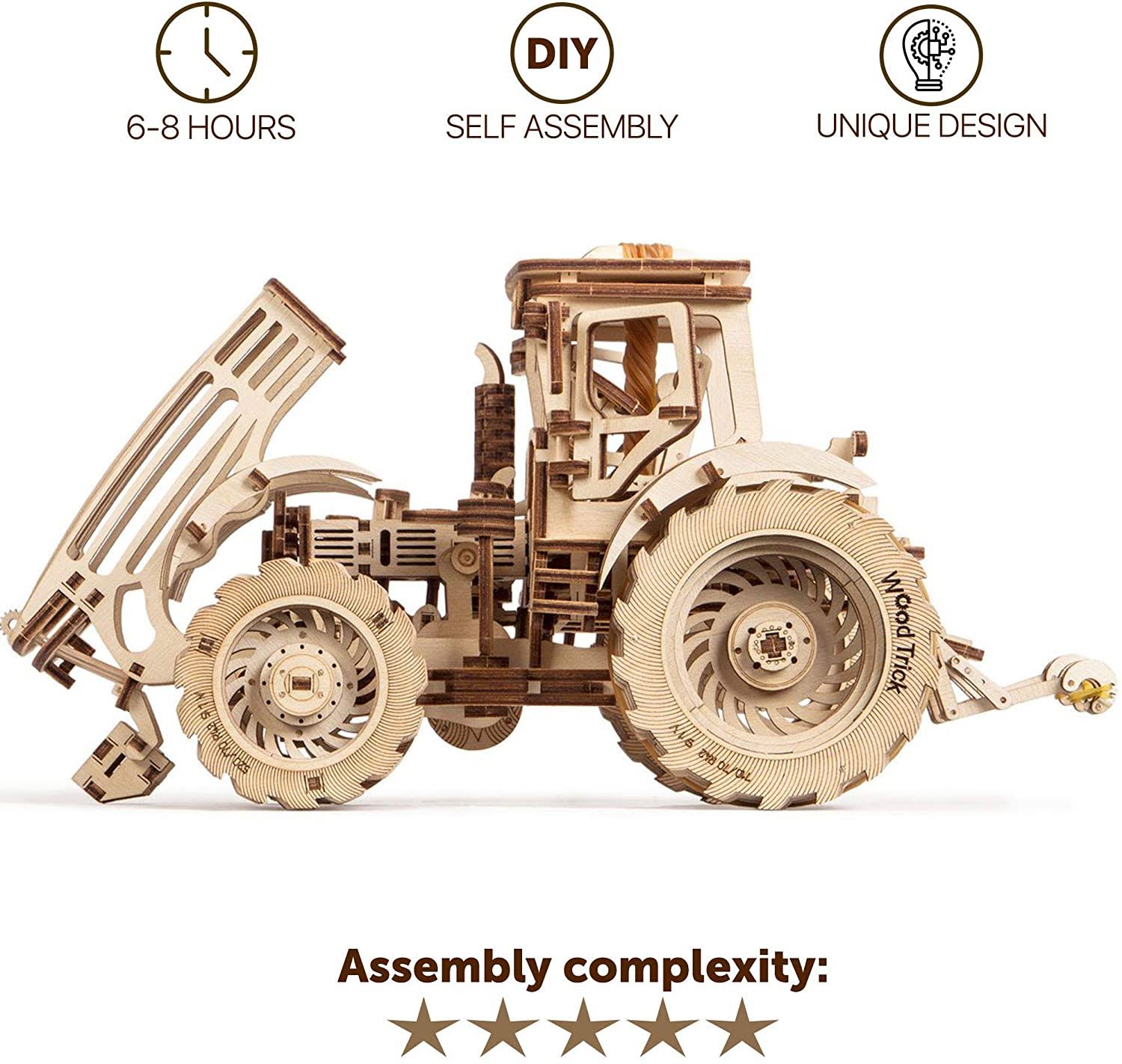 Wooden Mechanical Tractor Model Kit M219