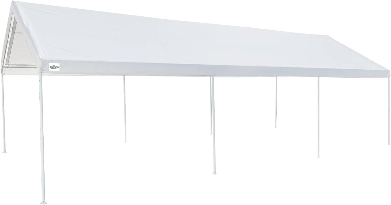White 12x26 Carport Shelter A3225
