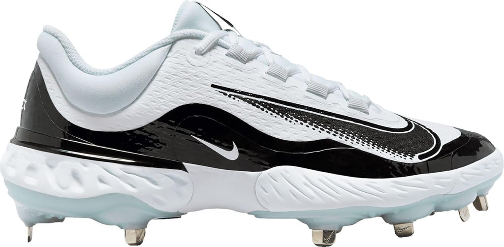 White-Black Metal Baseball Cleats J1564