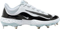 White-Black Metal Baseball Cleats J1564