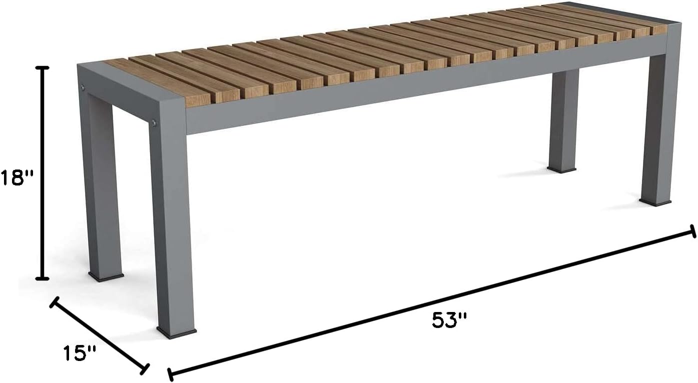 Brown 3-Seater Outdoor Bench Y92230