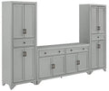 3-Piece Distressed Gray Sideboard Buffet Cabinet and Kitchen Storage Pantry Set Q34447