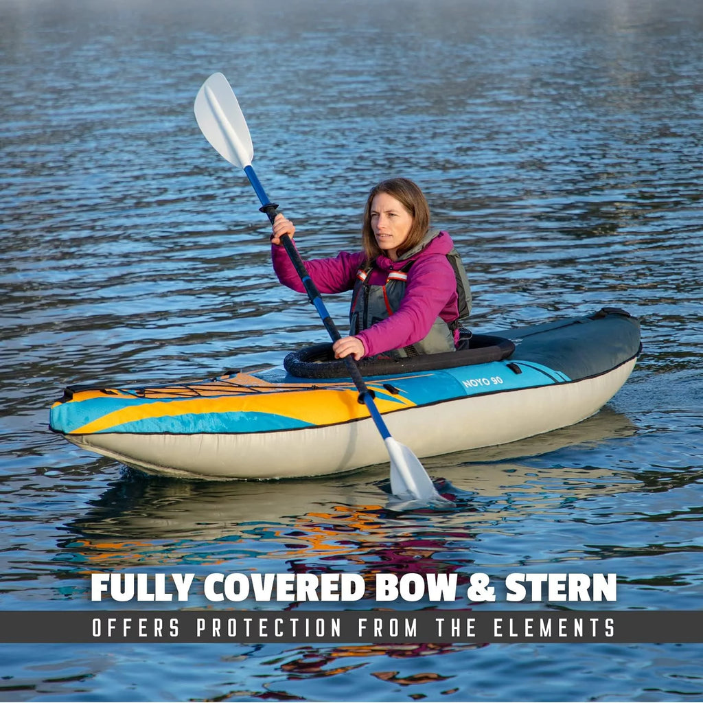 Open Box Inflatable Kayak 1 Person Touring Kayak with Cover B929001