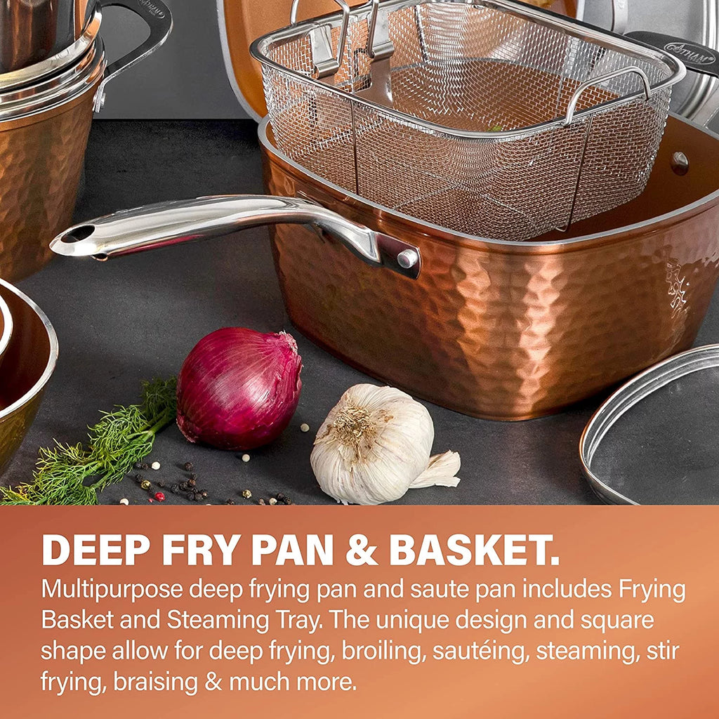 20 Piece Nonstick Copper Cookware and Bakeware Set N963