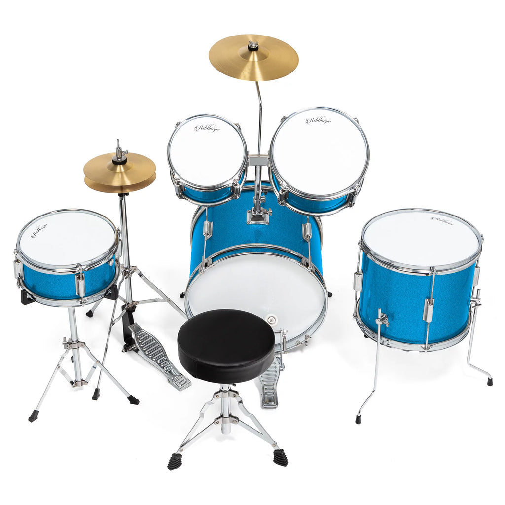 Blue 5-Piece Junior Drum Set with Genuine Brass Cymbals P2096