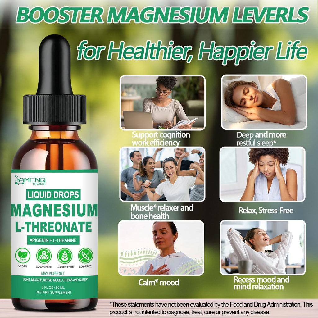 Magnesium L-Threonate Liquid with Apigenin Theanine Passion Flower Lemon Balm H199