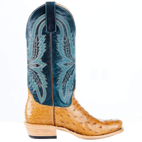 Women's Full Quill Ostrich Top Hand Snub Toe Boot T334480