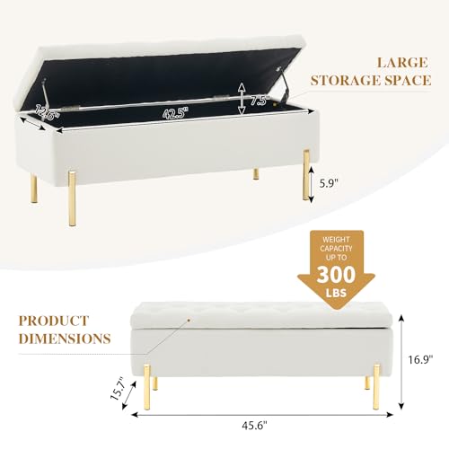 Grey Velvet Storage Bench Ottoman with Soft Close Lid Y949