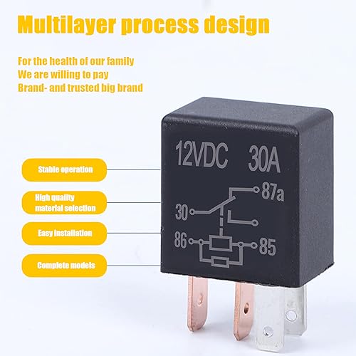 2 PCS 5-pin Relay, 12V/24V 30A Automotive Relay L86650