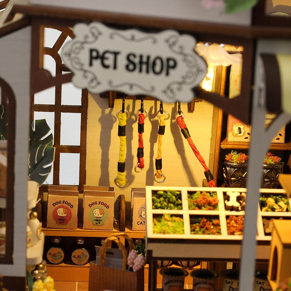 3D Wooden Miniature Dollhouse Kit with Furniture and Light U2559