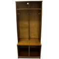 Kids Wooden Locker, Two Cubby, 6 Compartment Open Storage Coat Locker (Earl Grey) O851143