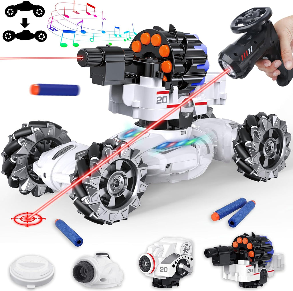 4 Head RC Tank Car Shoots Nerf Bullets Bubble Spray U15068