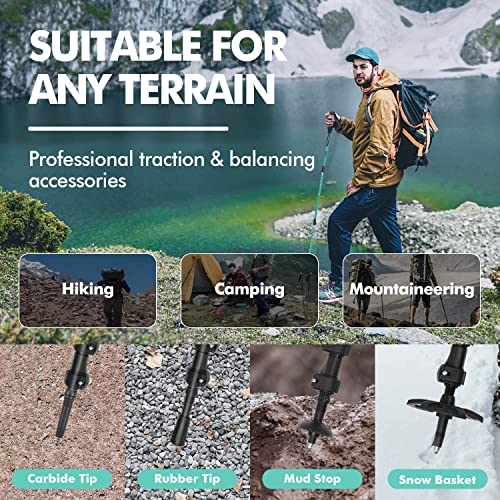 Adjustable Lightweight Collapsible Hiking Poles with Cork Grips Z575367