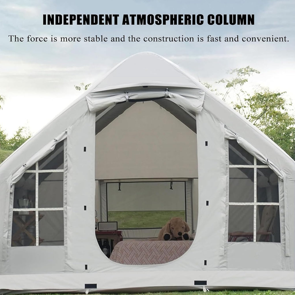 Inflatable Camping Tent with Chimney Opening, 6-8 People with Air Pump & Skylight, 4 Seasons G21262