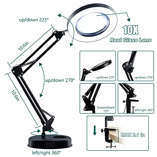 10X Magnifying Lamp with LED Light and Stand N9261