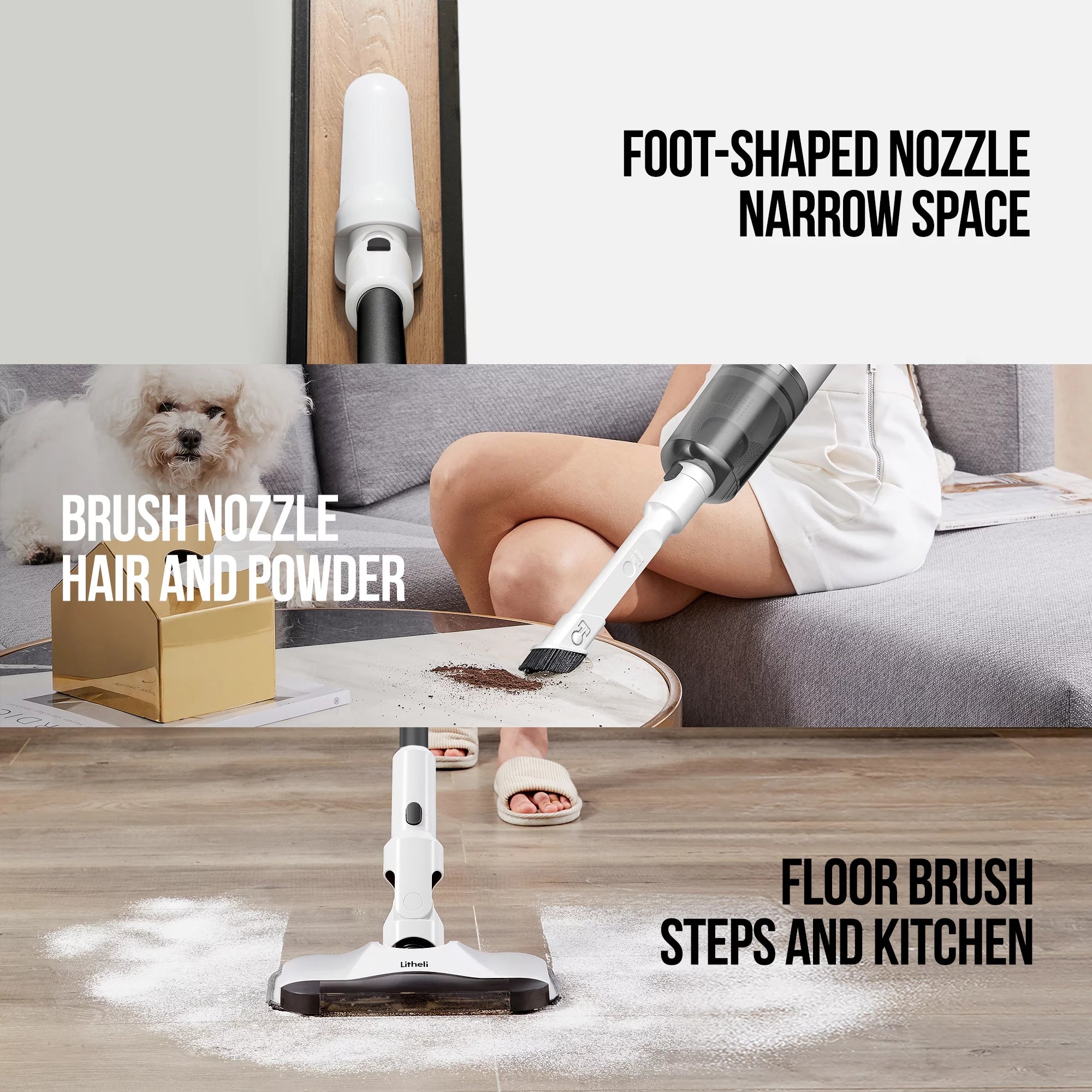 6-In-1 Cordless Vacuum Cleaner with 4Ah Battery White G4640